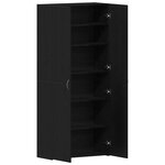 vidaXL Cabinet à chaussures Noir 80 x 35.5 x 180 cm Bois d'ingénierie
