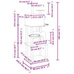 vidaXL Arbre à chat avec griffoirs en sisal Gris clair 180 cm