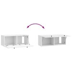 vidaXL Meuble TV mural Montage mural Blanc brillant 78 5 x 31 x 30 cm