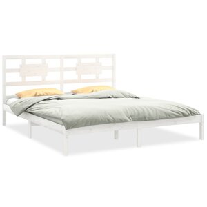 vidaXL Cadre de lit sans matelas blanc 200x200 cm bois massif