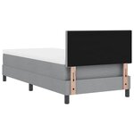 vidaXL Lit à ressort avec matelas et lumière LED Gris clair 90x190 cm Tissu