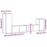 vidaXL Ensemble de meubles TV 4 Pièces Chêne fumé Bois d'ingénierie