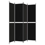 vidaXL Cloison de séparation 4 panneaux Noir 200x220 cm Tissu