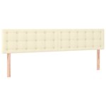vidaXL Sommier tapissier et matelas et LED Crème 160x200 cm Similicuir