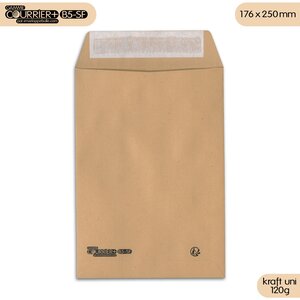 Lot de 50 enveloppes kraft brun uni b5 gamme courrier+
