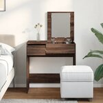 vidaXL Coiffeuse avec miroir chêne marron 73x46 5x120 cm