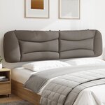 vidaXL Coussin de tête de lit taupe 200 cm tissu