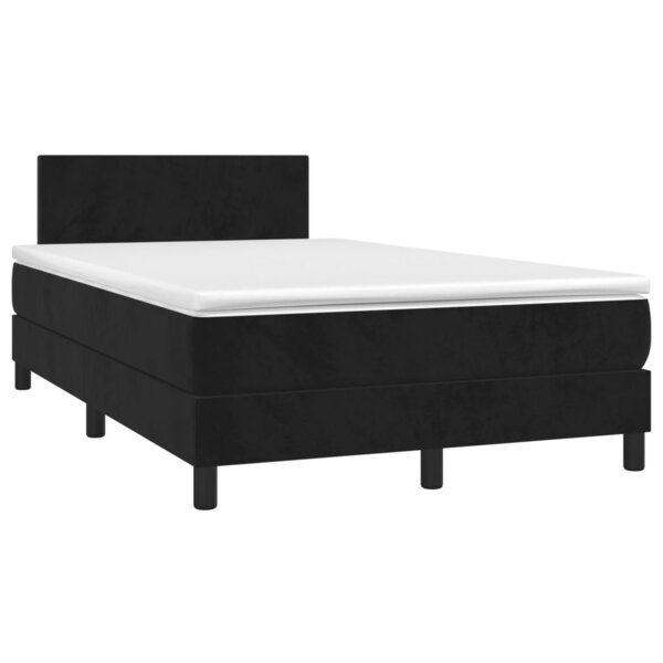 vidaXL Sommier à lattes de lit avec matelas noir 120x190 cm velours