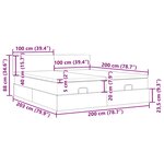 VidaXL Cadre de lit ottoman et matelas gris clair 200x200cm tissu