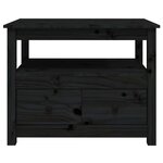vidaXL Table basse Noir 71x49x55 cm Bois massif de pin