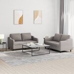 vidaXL Ensemble de canapés 2 Pièces avec coussins Taupe Tissu