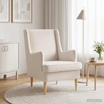 vidaXL Fauteuil Crème Bouclé