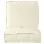 vidaXL Set de coussins de palette 2 Pièces Crème 50 x 50 x 12 cm