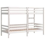 vidaXL Lit superposé sans matelas blanc 75x190 cm bois de pin massif