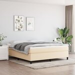 vidaXL Cadre de lit sans matelas crème 160x200 cm tissu