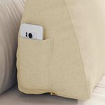 vidaXL Coussin de Dos Crème 60 x 20 x 50 cm tissu