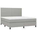 vidaXL Sommier à lattes de lit avec matelas Gris clair 180x200cm Tissu