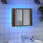 vidaXL Armoire à miroir LED vieux bois 60x12x45 cm bois d'ingénierie