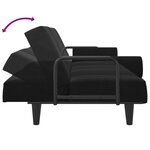 vidaXL Canapé-lit avec accoudoirs noir velours