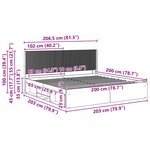 vidaXL Cadre de lit avec rangement et tête de lit Blanc 200 x 200 cm