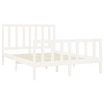 vidaXL Cadre de lit Blanc Bois de pin massif 140x190 cm