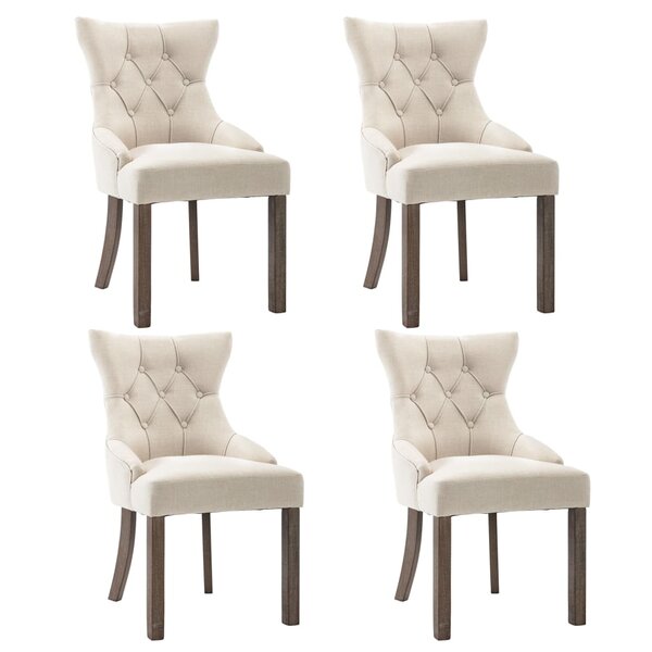 vidaXL Chaises à manger lot de 4 beige tissu
