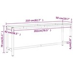 vidaXL Cadre banc de travail Noir mat et rouge mat 210x50x79 cm Métal