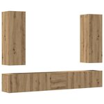 vidaXL Meubles TV muraux 5 Pièces chêne artisanal bois d'ingénierie