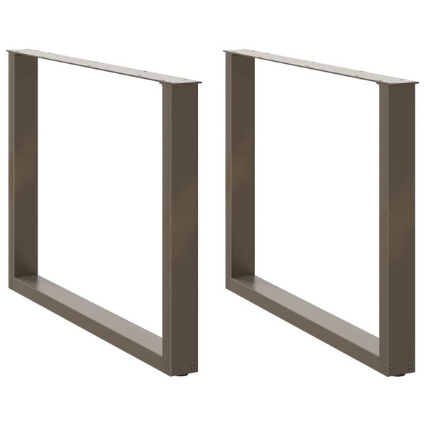 vidaXL Pieds de table à manger en forme de U  2 pièces  acier naturel  100 x (72-73) cm