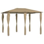 vidaXL Belvédère avec revêtement de poteaux 3x4x2 6 m Taupe 160 g/m²