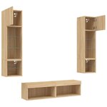 vidaXL Unités murales TV avec LED 6 Pièces chêne sonoma bois d'ingénierie