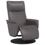 vidaXL Fauteuil inclinable avec repose-pieds gris similicuir