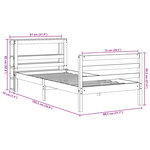 vidaXL Cadre de lit sans matelas cire marron 75x190 cm bois pin massif
