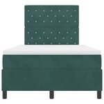 vidaXL Lit à ressorts avec matelas Vert foncé 120 x 190 cm Velours