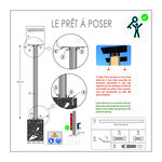 Poteau universel pour boites aux lettres - 80 x 80 x 1000 mm  Aluminium Modèle Monaco