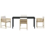 vidaXL Set de salle à manger de jardin 5 pièces avec coussins beige rattan poly
