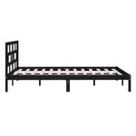 vidaXL Cadre de lit sans matelas noir bois massif