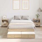 vidaXL Cadre de lit avec rangement Chêne Sonoma 236.5 x 120 x 31.5 cm