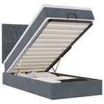 vidaXL Cadre de lit ottoman et matelas gris foncé 90x200 cm velours