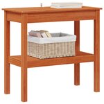 vidaXL Table console avec étagère Brun Ciré 80 x 40 x 75 cm Pin massif