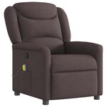 vidaXL Fauteuil de massage inclinable Marron foncé Tissu