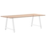 vidaXL Pieds de table à manger en forme de A  2 pièces  blanc  100 x (72-73) cm  acier