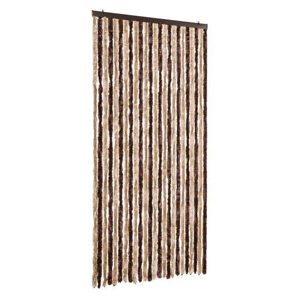 vidaXL Rideau anti-mouches beige et marron clair 100x230 cm chenille