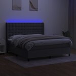 vidaXL Sommier à lattes de lit matelas LED Gris foncé 160x200 cm Tissu