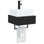 vidaXL Basin de lavage mural Noir 40 x 41 x 39 cm Bois d'ingénierie