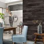 WallArt Planches d'aspect de bois Noir charbon