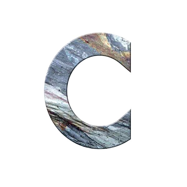 Numéro C - Numéro adhésif pour boîtes aux lettres- Pierre véritable 50 mm LAVE