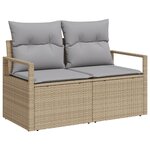Set de Canapé de Jardin vidaXL 7 Pièces avec Coussins Beige Poly Rattan
