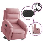 vidaXL Fauteuil inclinable électrique rose velours