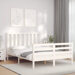 vidaXL Cadre de lit sans matelas blanc 140x200 cm bois de pin massif